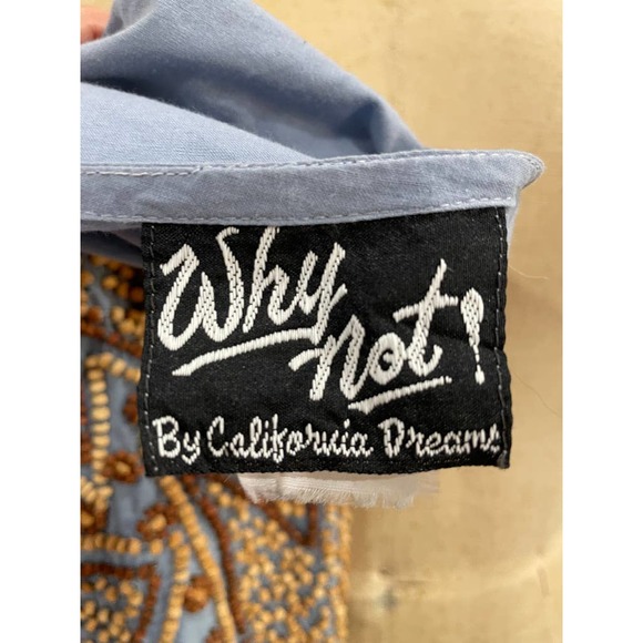 Why Not by California Dreams Womens Beaded Vest Blue Brown Wearable Art XL - Picture 5 of 5